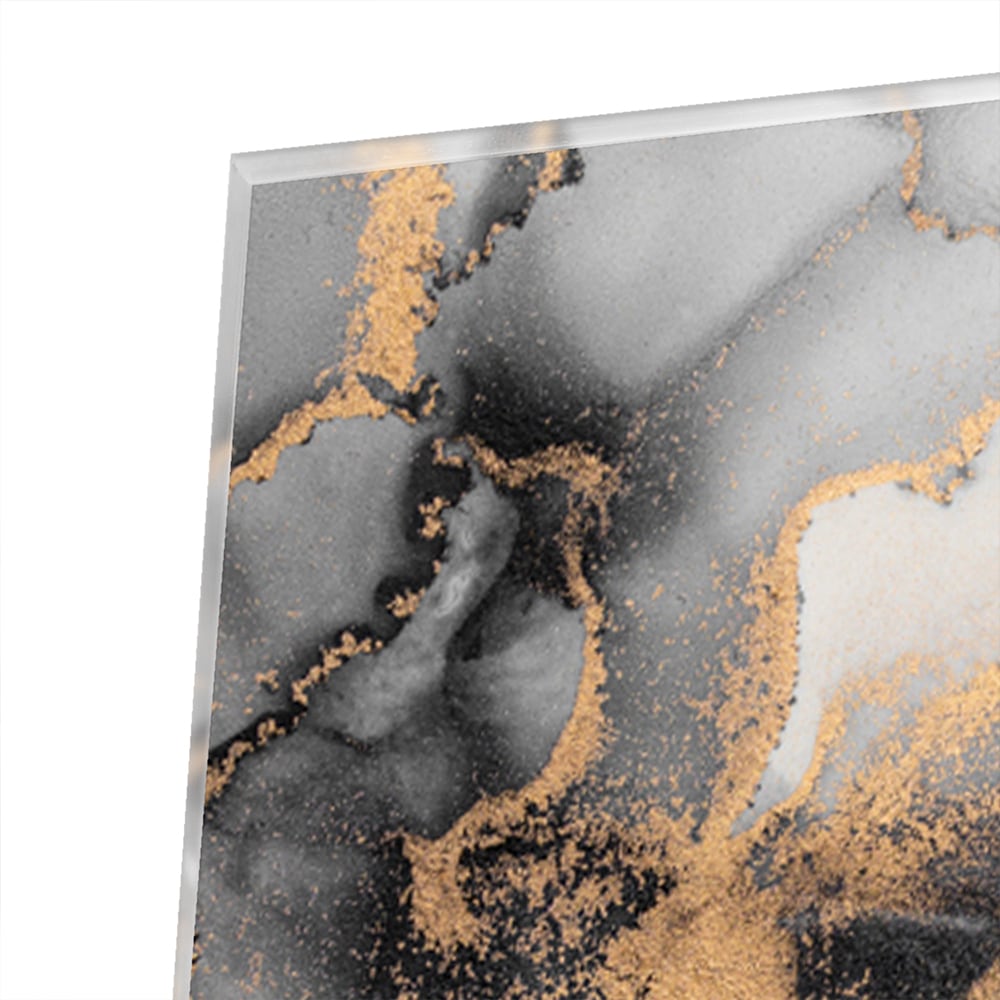 Elegantes Glasbild mit Gold und Schwarz