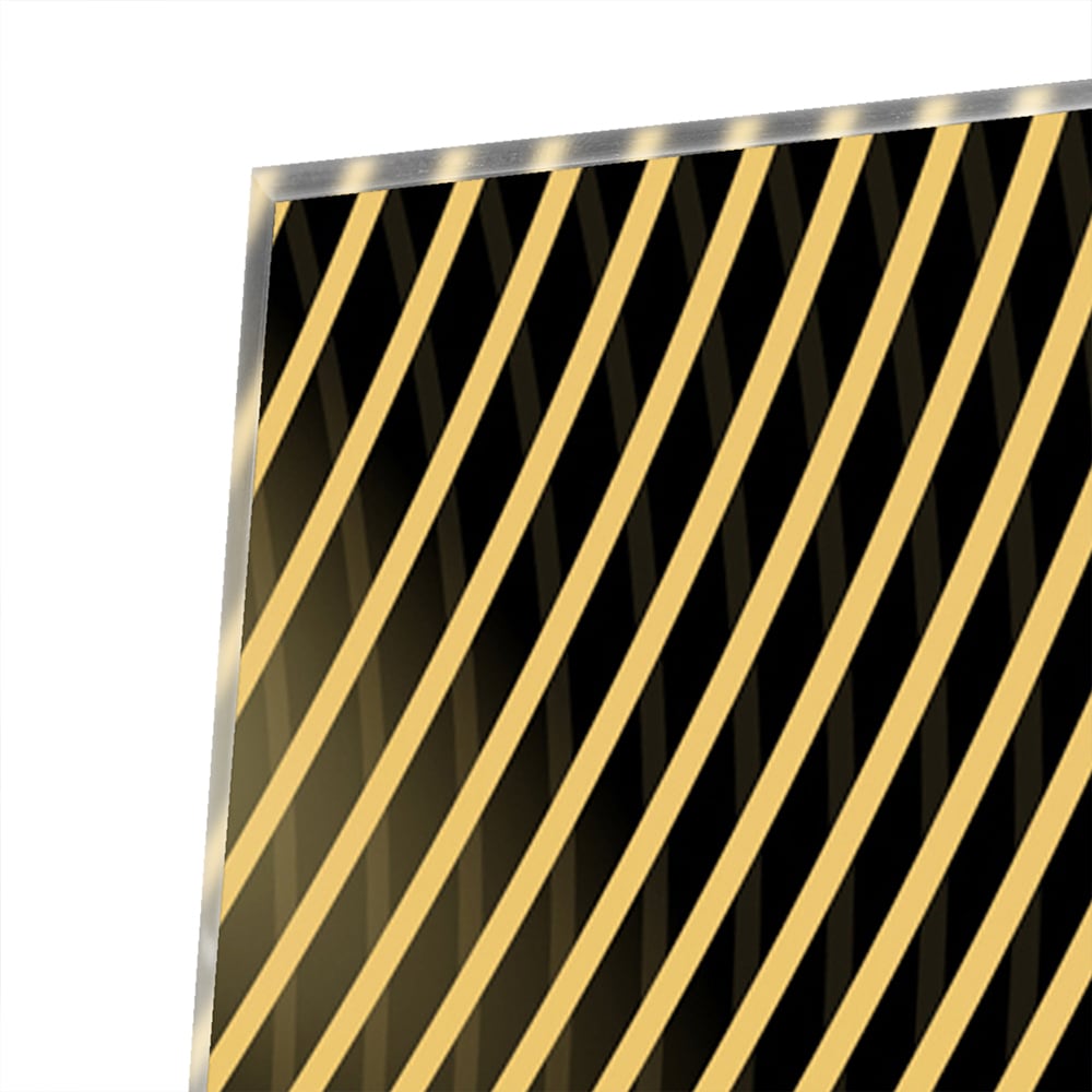 Geradliniges Glasbild mit goldenen Linien