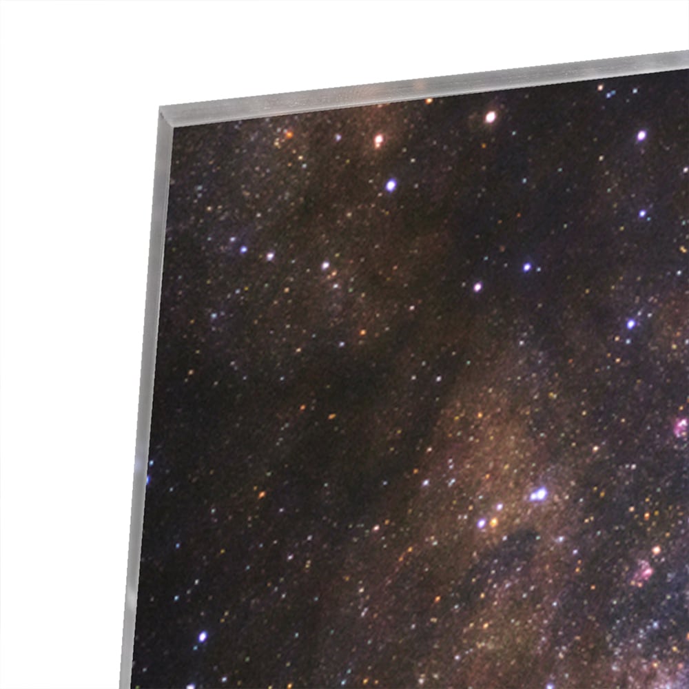 Abstraktes Glasbild mit dem Universum