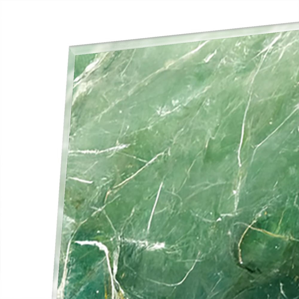 Glasbild mit grüner Marmoroptik