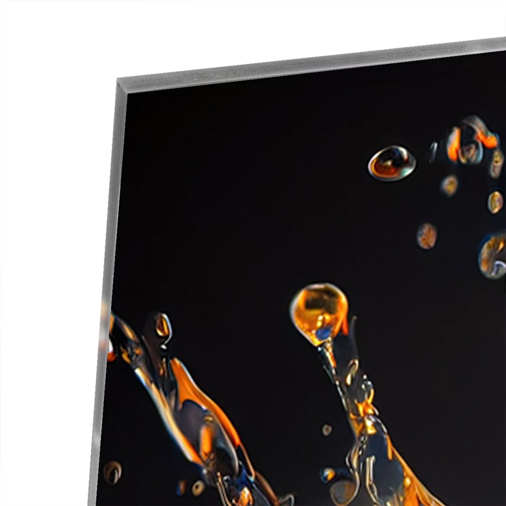 Dynamisches orangefarbenes Glasbild