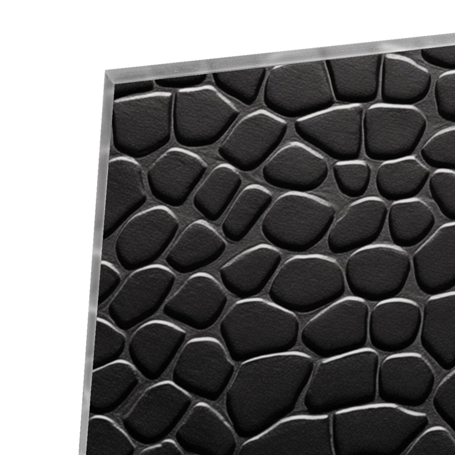 Modernes Glasbild mit Textur in Schwarz