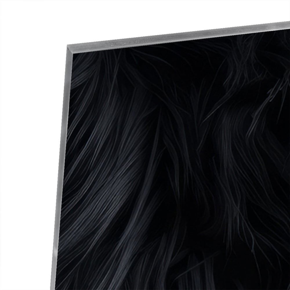 Schwarzes Glasbild mit abstraktem Muster
