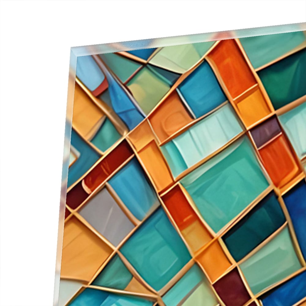 Farbenfrohes abstraktes Glasbild für Ihr Interieur