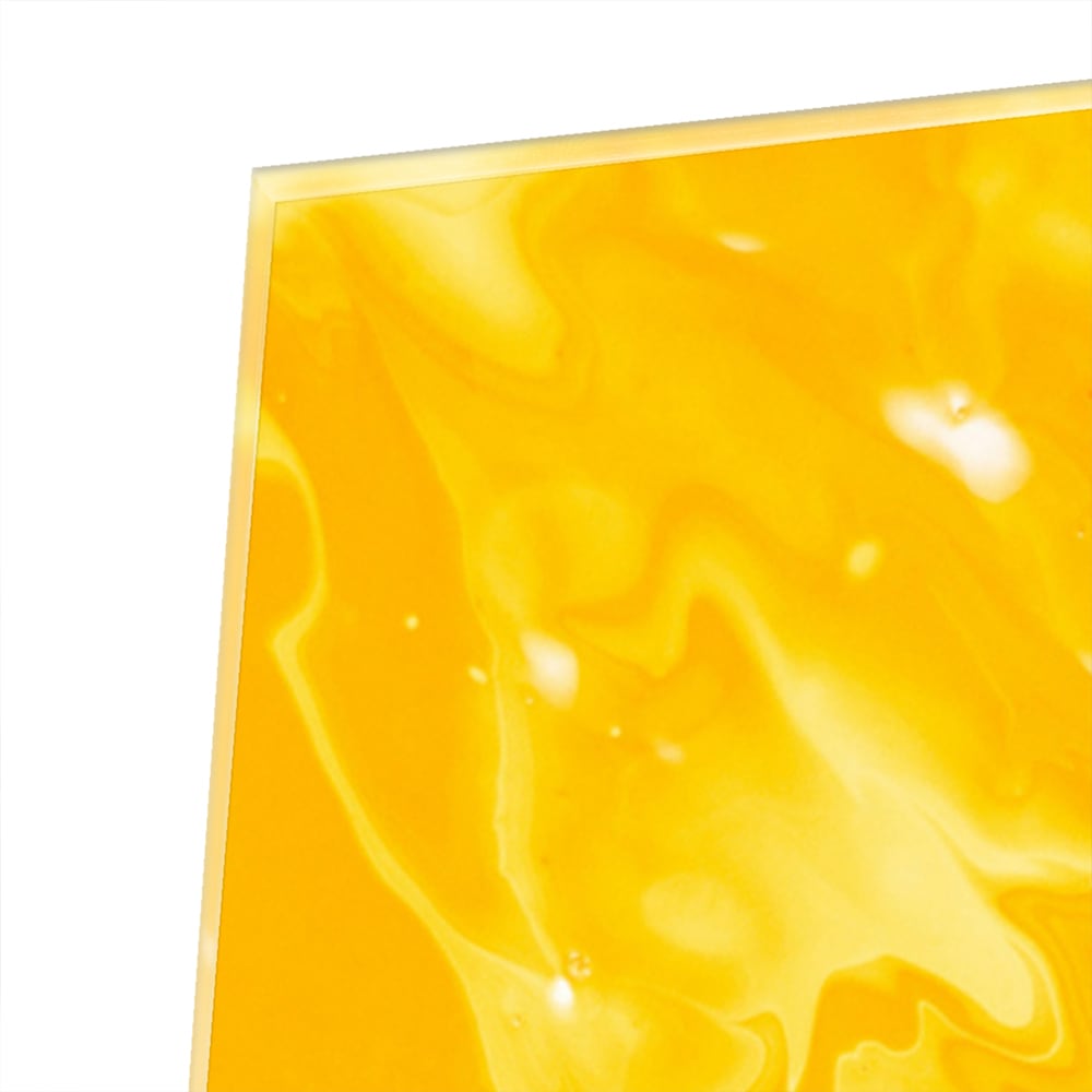 Leuchtend gelbes Glasbild für moderne Innenräume