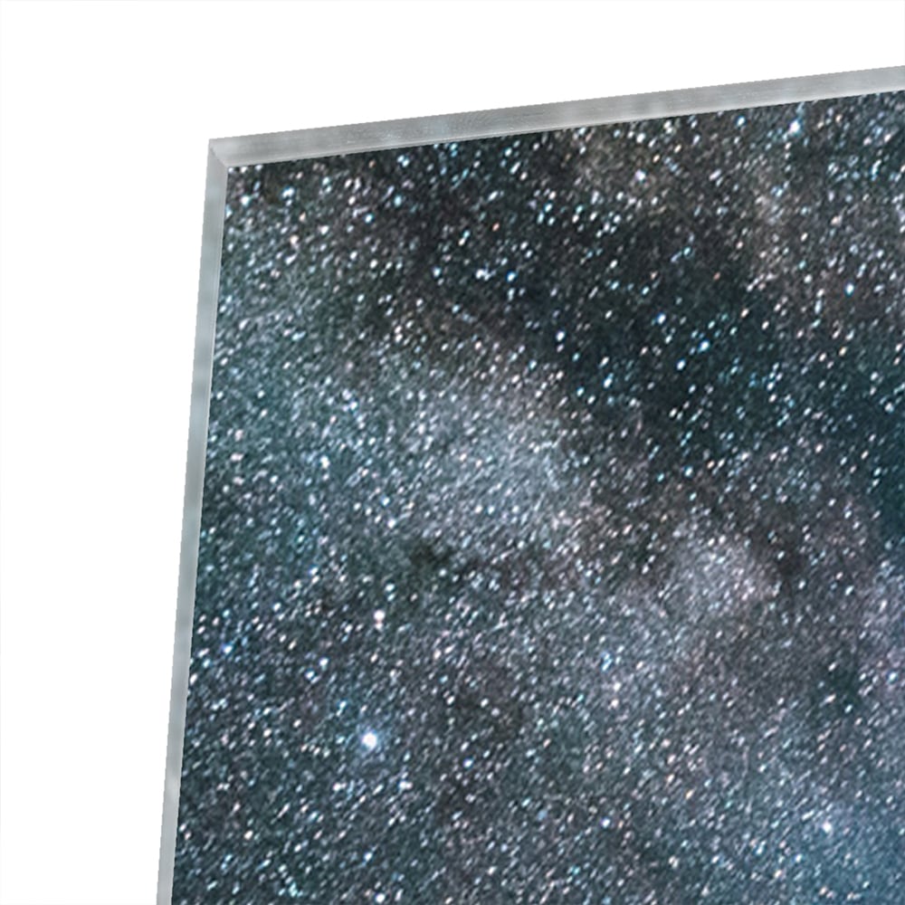 Glasbild Sternenhimmel mit Lichtstrahl