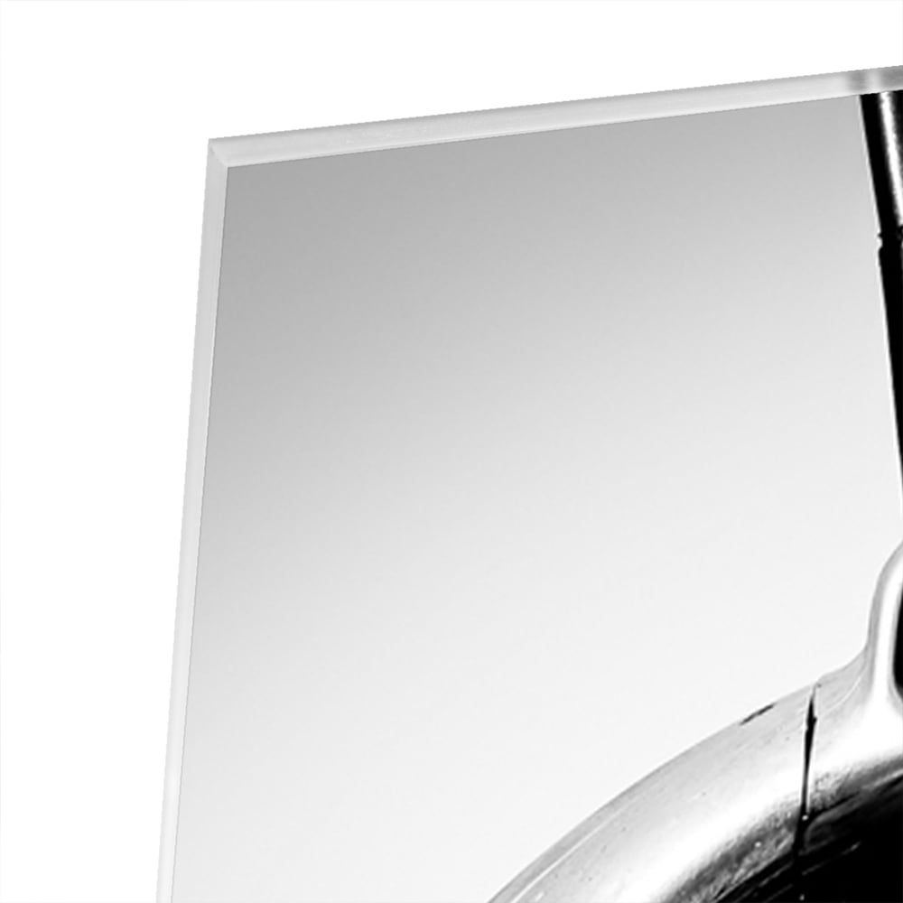 Schwarz-Weiß-Glasbild mit Vintage-Flugzeugpropeller