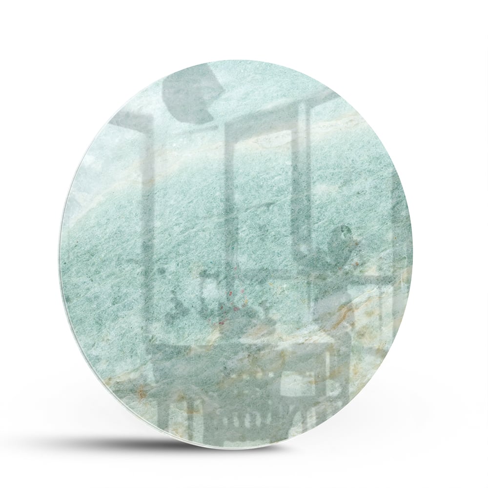 Abstraktes Glasbild in raffinierten Grüntönen – Glasbild aus Sicherheitsglas, Größe 140x70