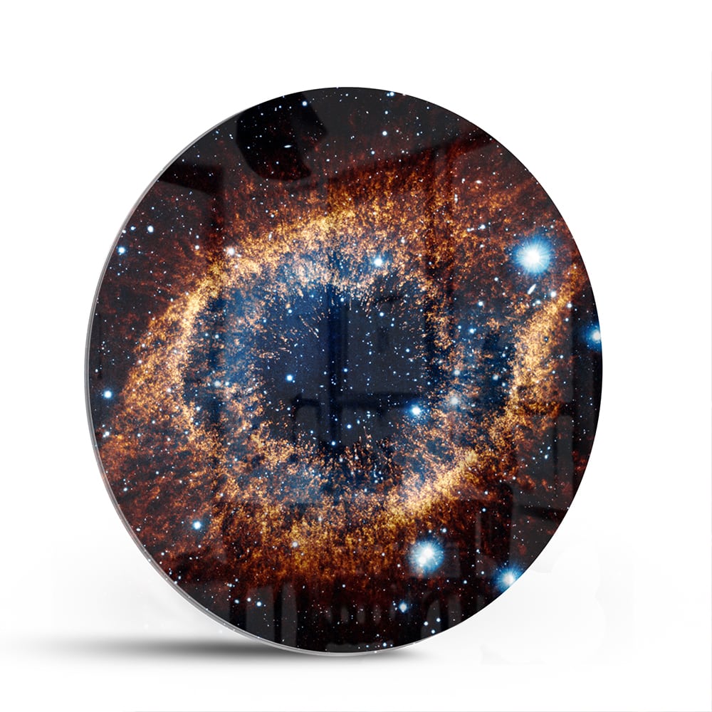 Kosmisches Glasbild mit Galaxie – Glasbild aus Sicherheitsglas, Größe 140x70