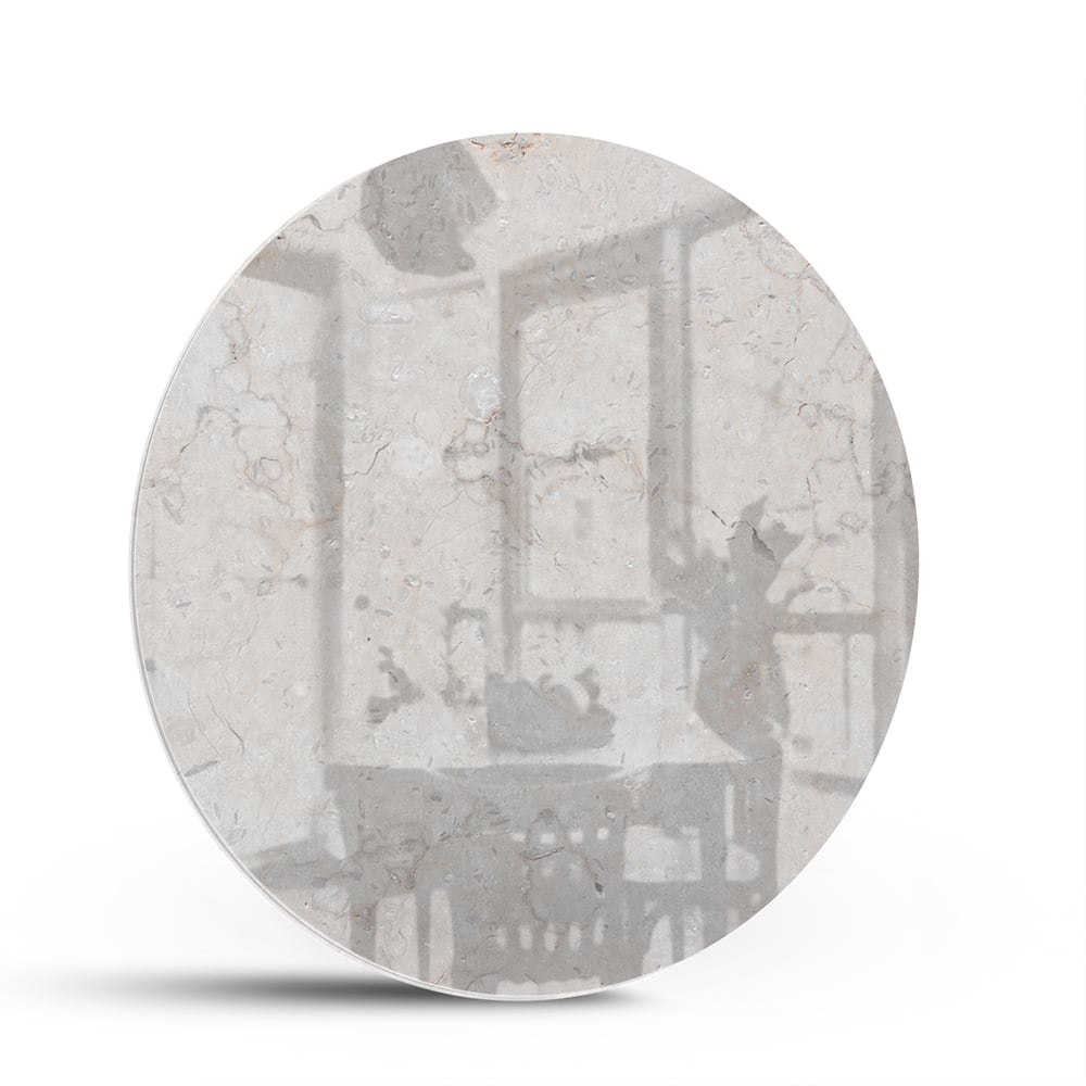 Abstraktes Glasbild mit heller Marmoroptik – Glasbild aus Sicherheitsglas, Größe 140x70