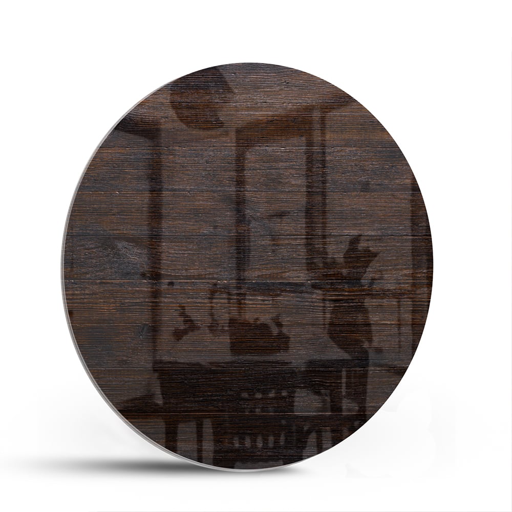 Modernes Glasbild mit warmen Holztönen – Glasbild aus Sicherheitsglas, Größe 140x70