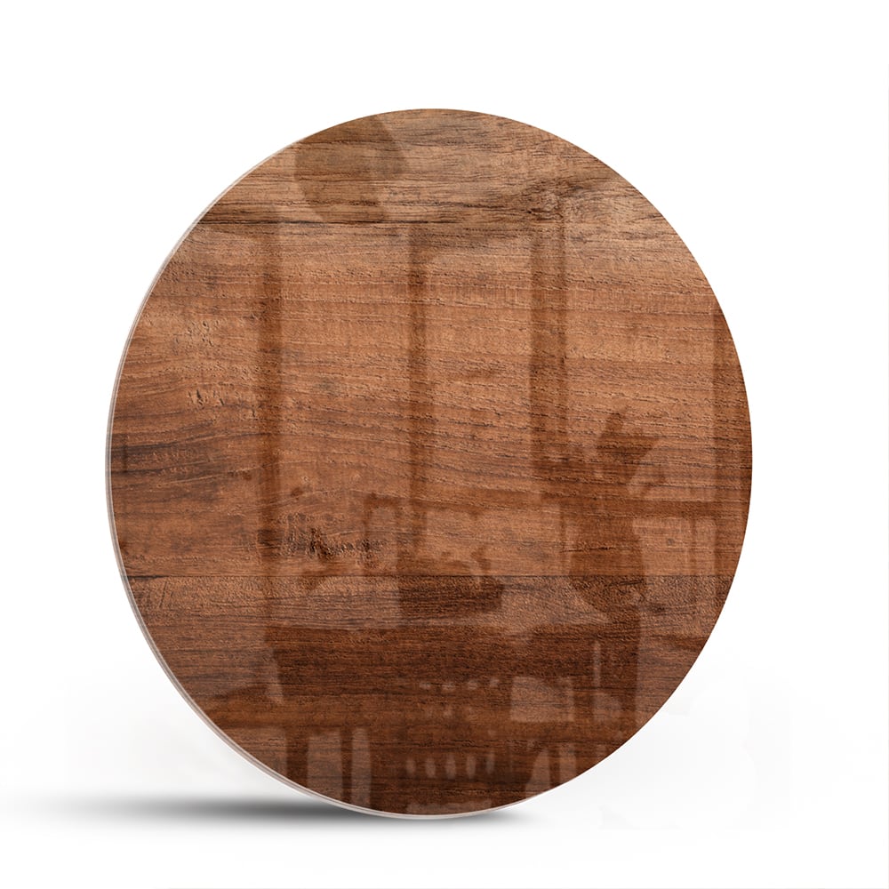 Elegantes Glasbild in warmem Holzton – Glasbild aus Sicherheitsglas, Größe 140x70