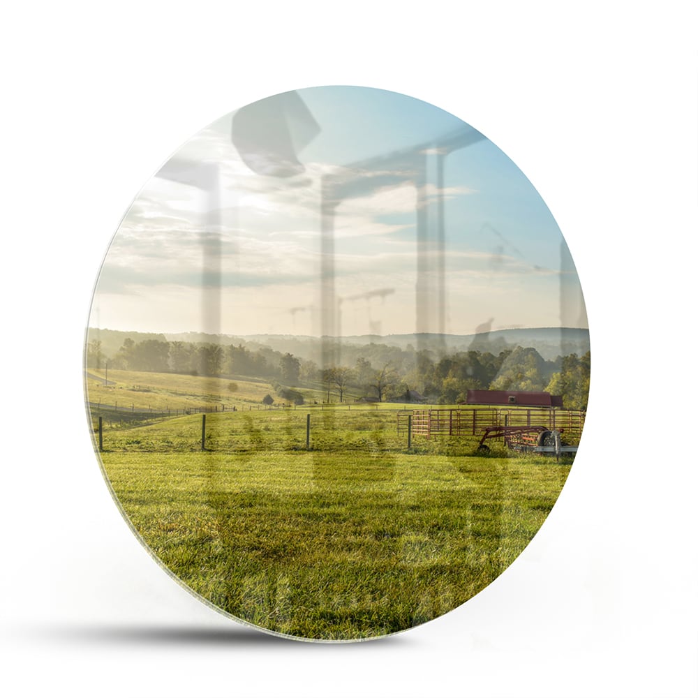 Glasbild mit atemberaubender grüner Wiese – Glasbild aus Sicherheitsglas, Größe 140x70