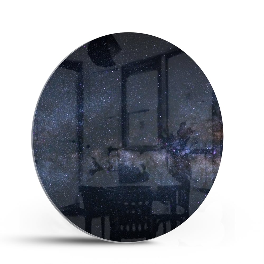 Glasbild mit einem bezaubernden Sternenhimmel – Glasbild aus Sicherheitsglas, Größe 140x70