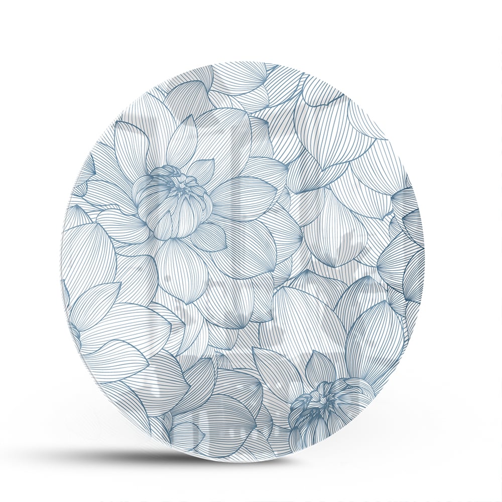 Elegantes Glasbild mit Blumendesign in Blau – Glasbild aus Sicherheitsglas, Größe 140x70