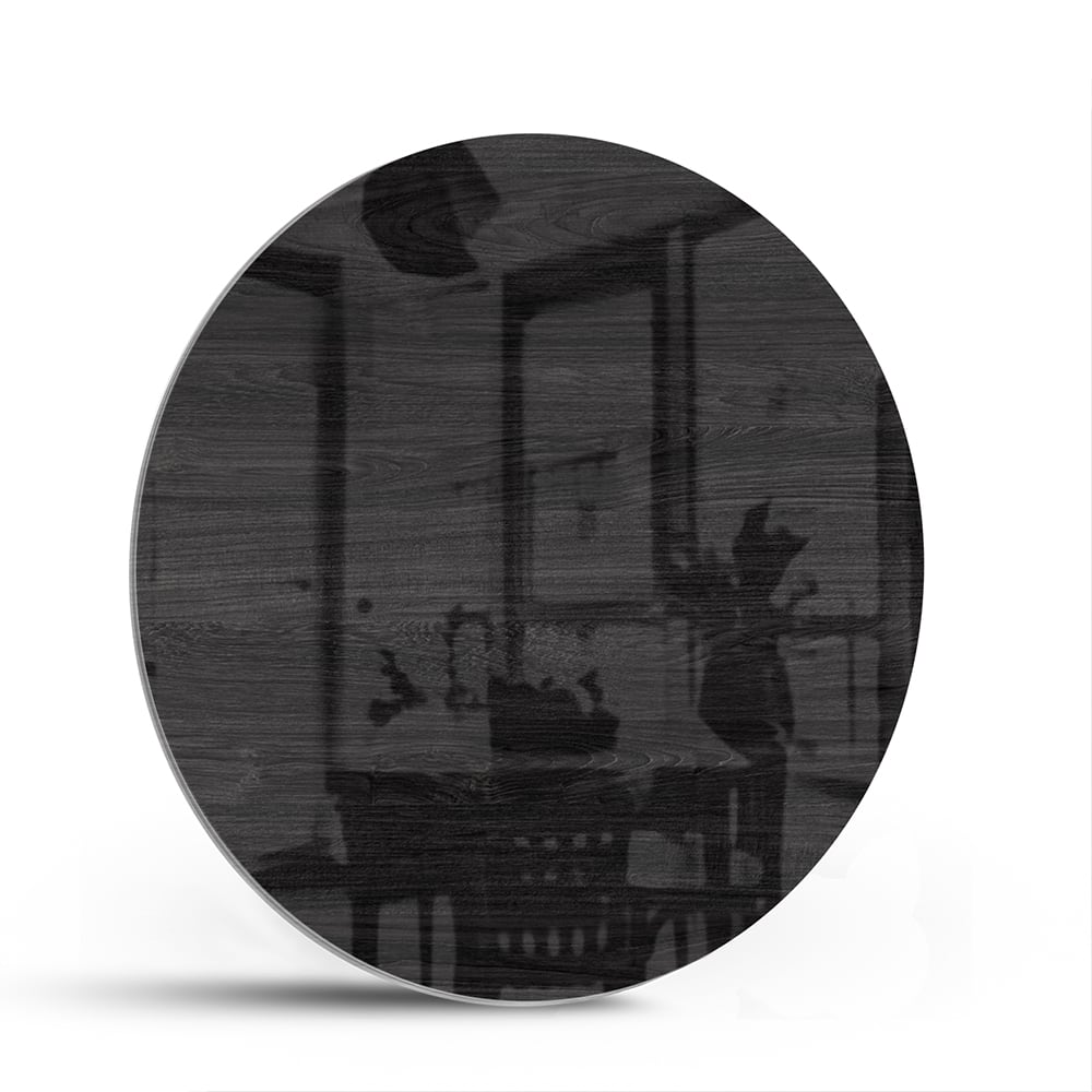 Schwarzes Glasbild mit dezenten Schatten – Glasbild aus Sicherheitsglas, Größe 140x70
