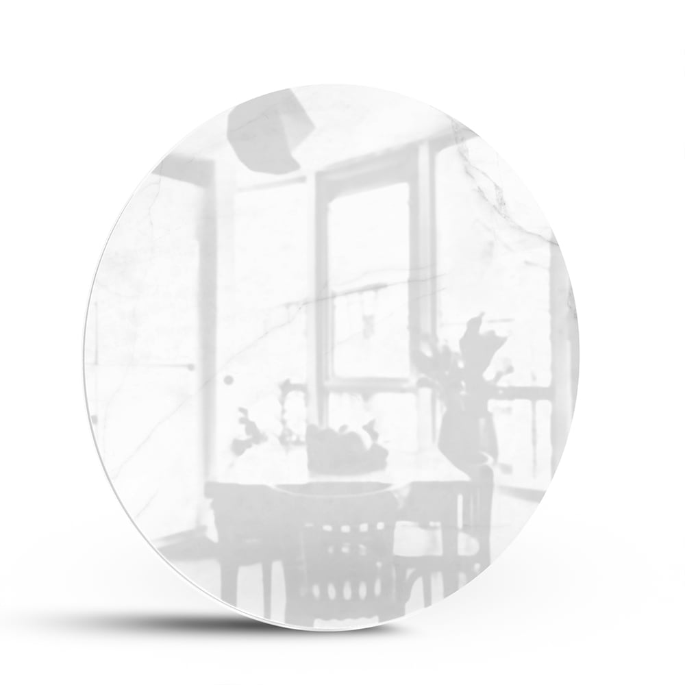 Minimalistisches Glasbild mit dezenten Marmorstrukturen – Glasbild aus Sicherheitsglas, Größe 140x70