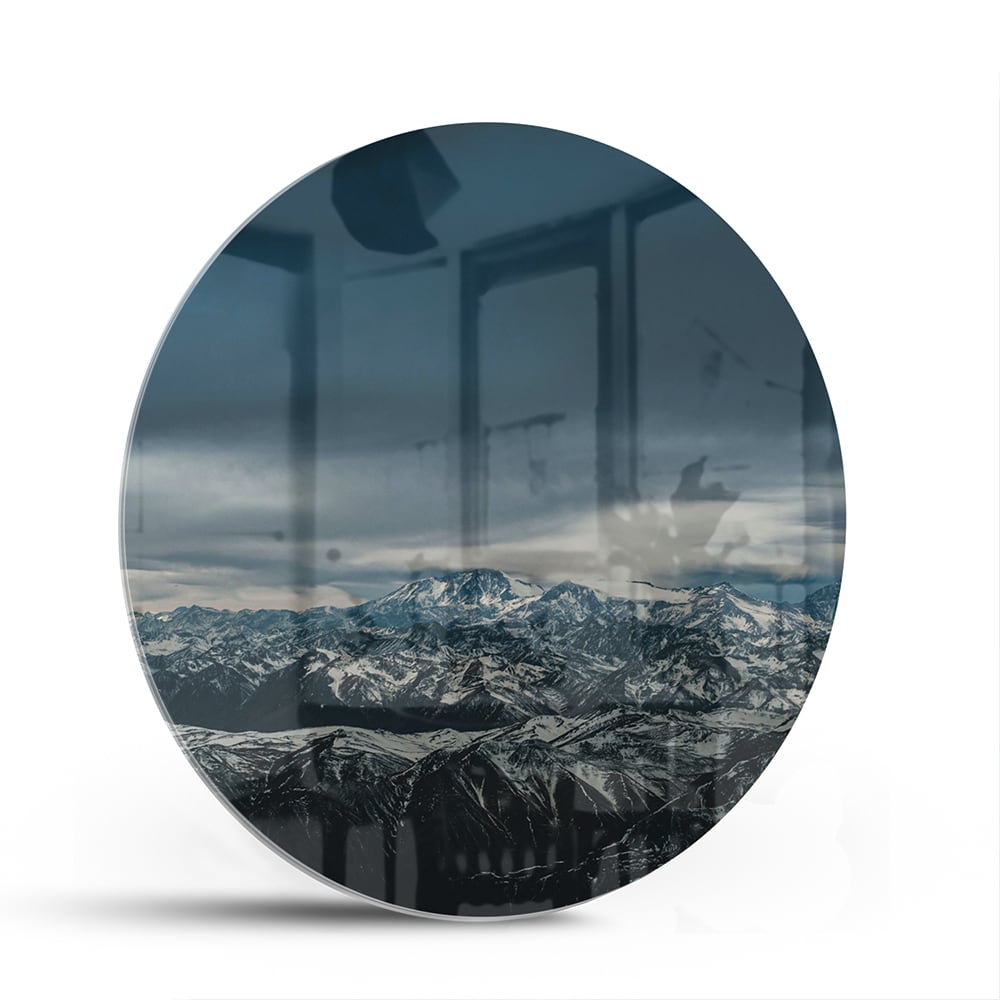 Glasbild mit majestätischer Berglandschaft – Glasbild aus Sicherheitsglas, Größe 140x70