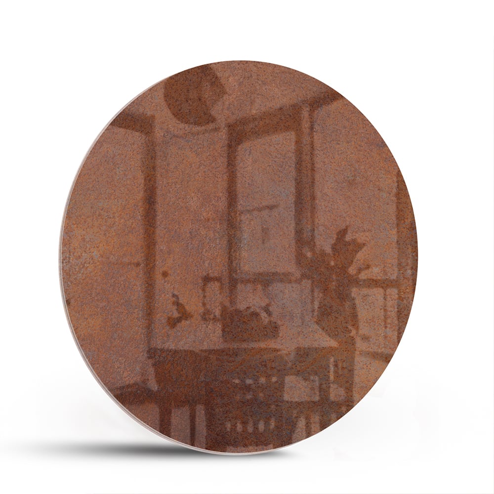 Abstraktes Glasbild in warmen Tönen – Glasbild aus Sicherheitsglas, Größe 140x70