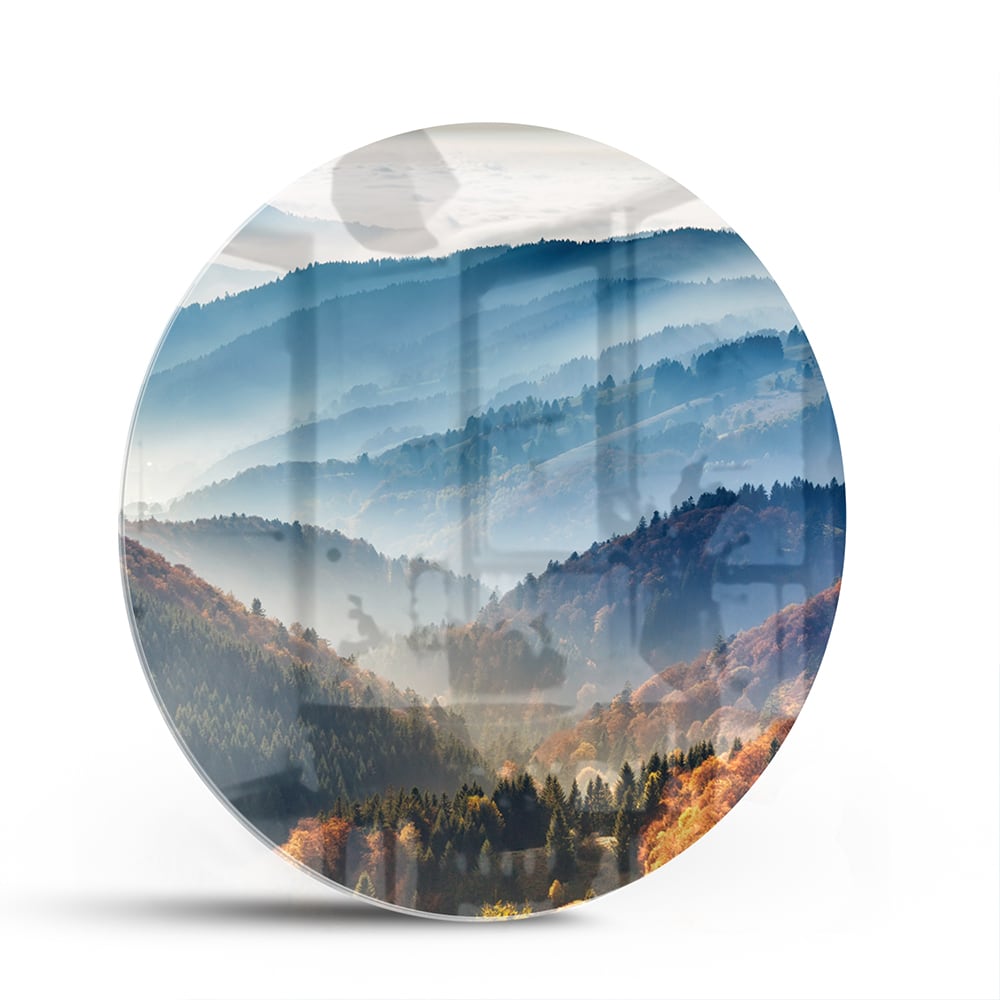 Atemberaubendes Glasbild mit Berglandschaft für Zuhause – Glasbild aus Sicherheitsglas, Größe 140x70