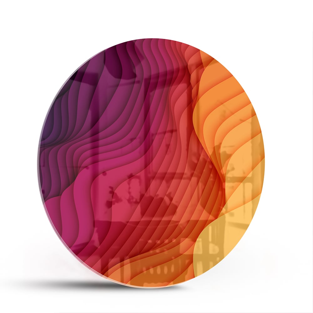 Abstraktes Glasbild mit leuchtenden Farben – Glasbild aus Sicherheitsglas, Größe 140x70