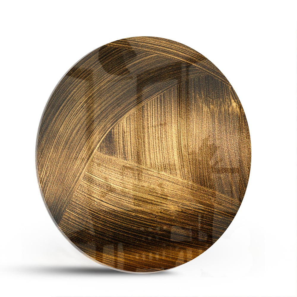 Elegantes Glasbild mit goldenem Muster – Glasbild aus Sicherheitsglas, Größe 140x70