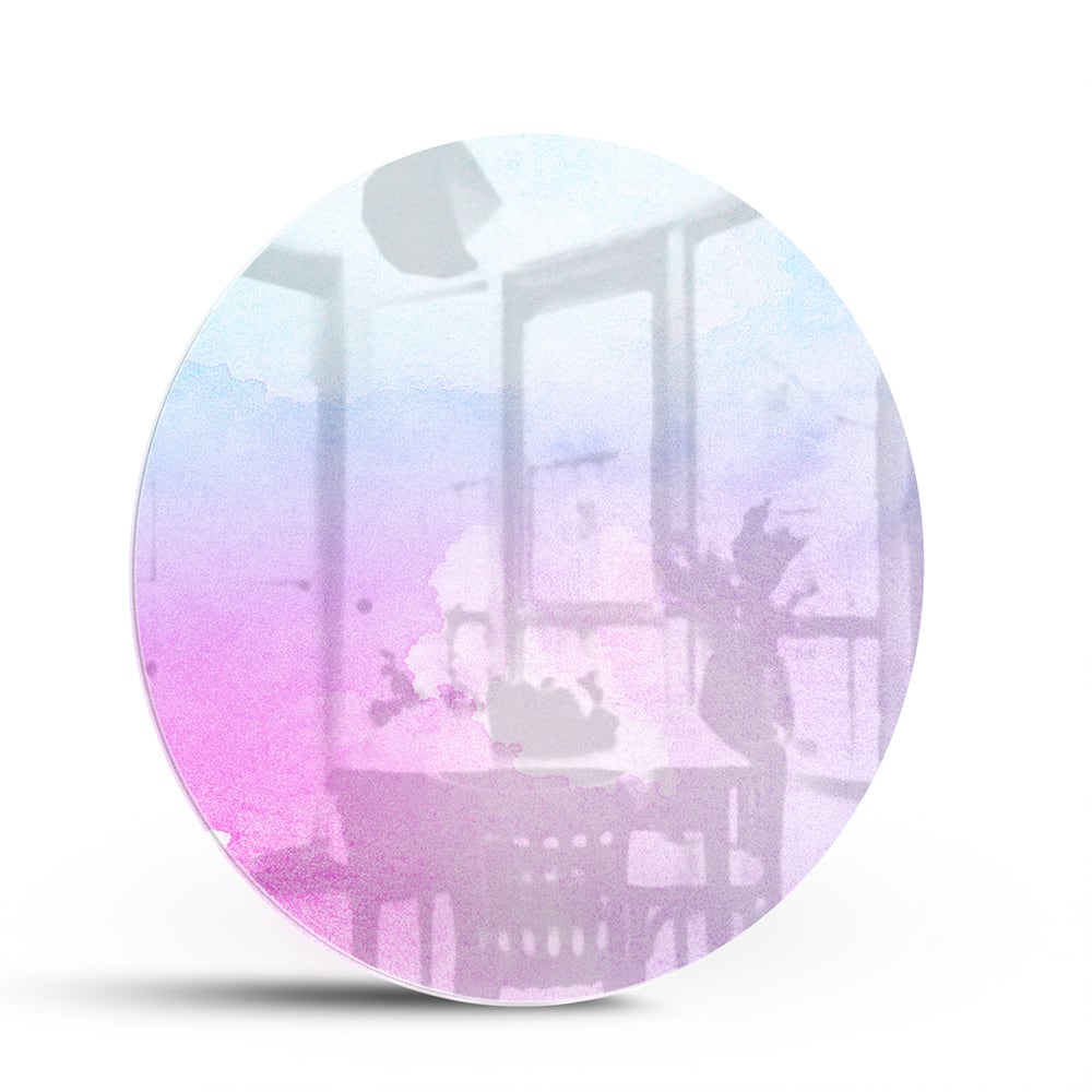 Raffiniertes Glasbild mit violetten Farbtönen – Glasbild aus Sicherheitsglas, Größe 140x70
