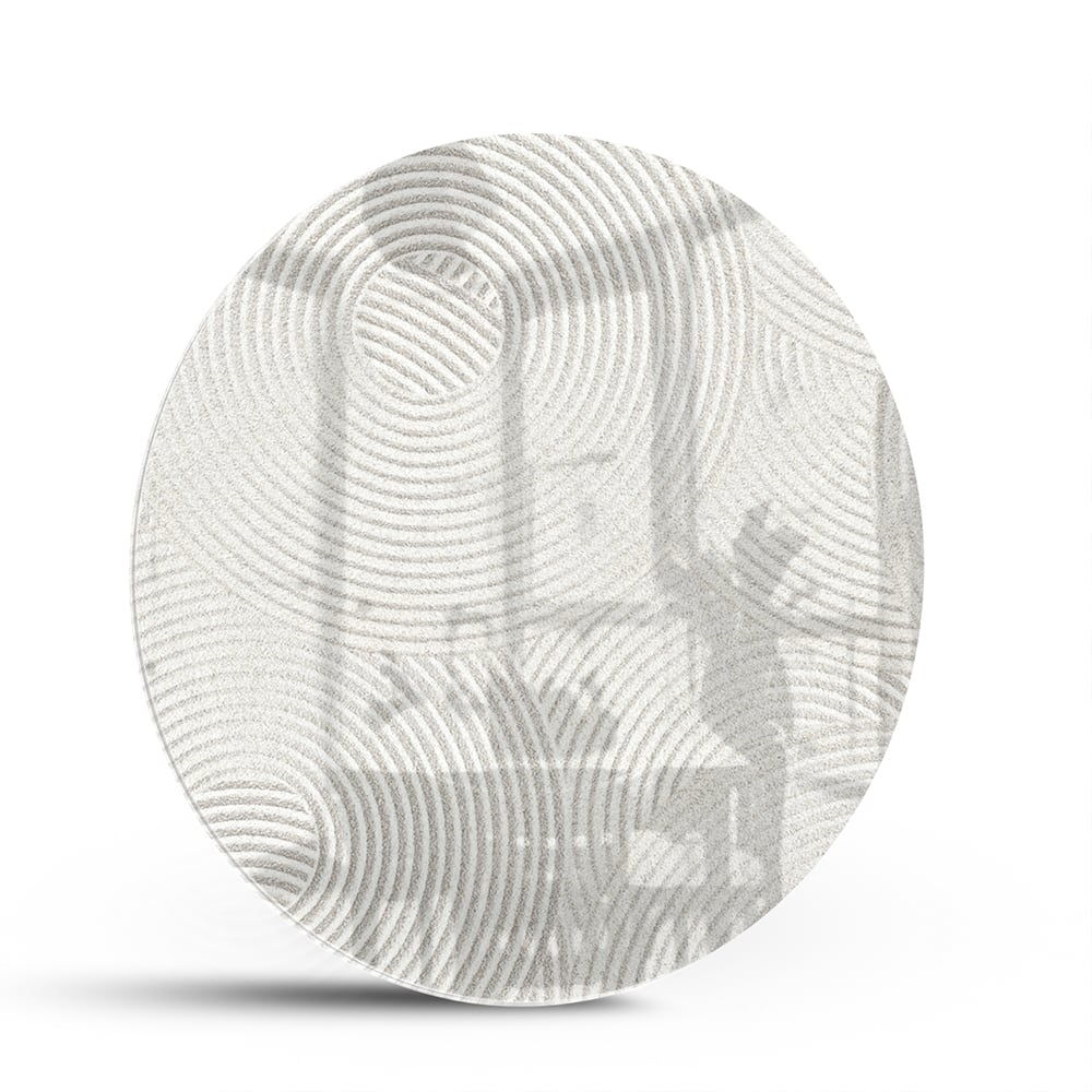 Minimalistisches Glasbild mit Spiralmuster – Glasbild aus Sicherheitsglas, Größe 140x70