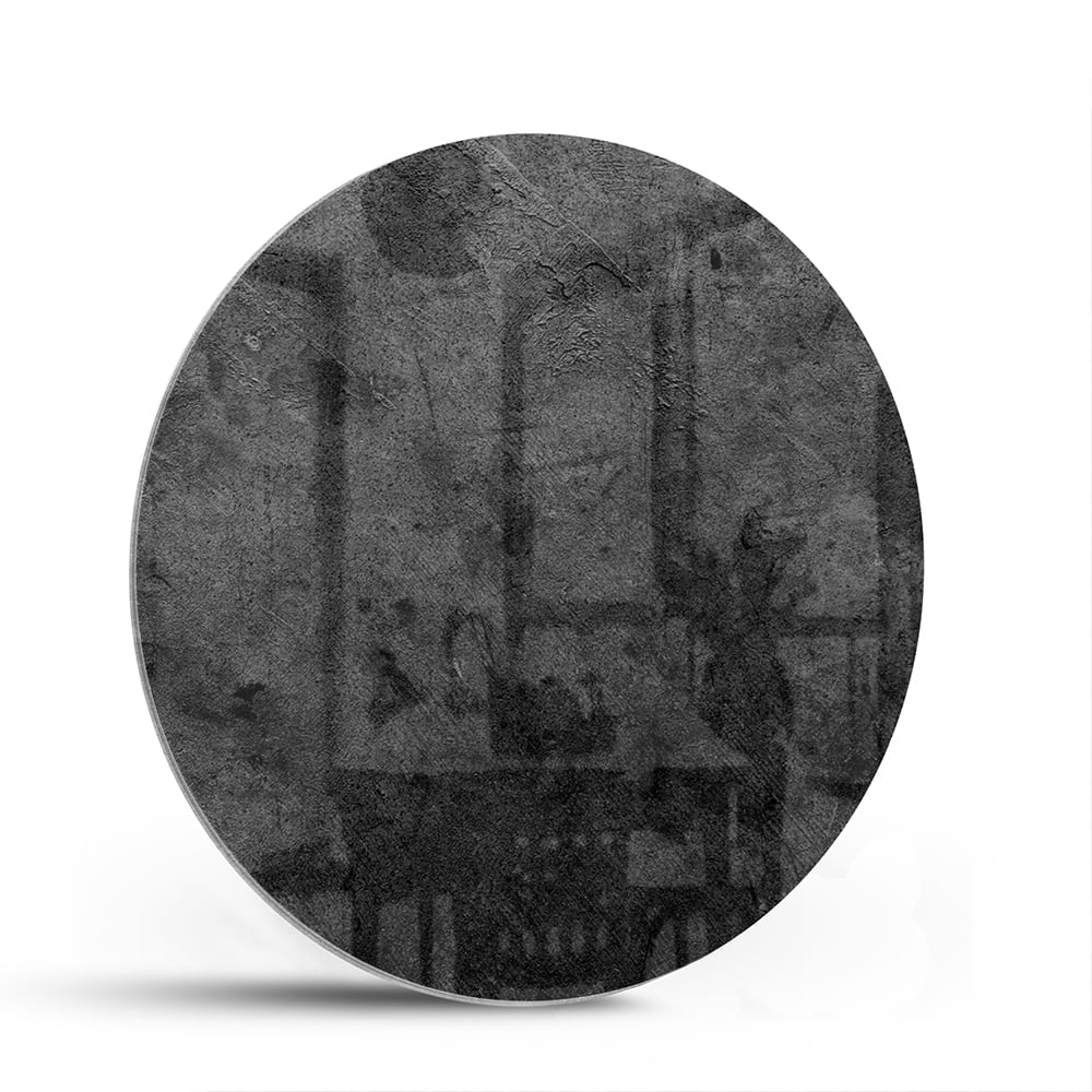 Abstraktes Glasbild in Schwarz und Grau – Glasbild aus Sicherheitsglas, Größe 140x70