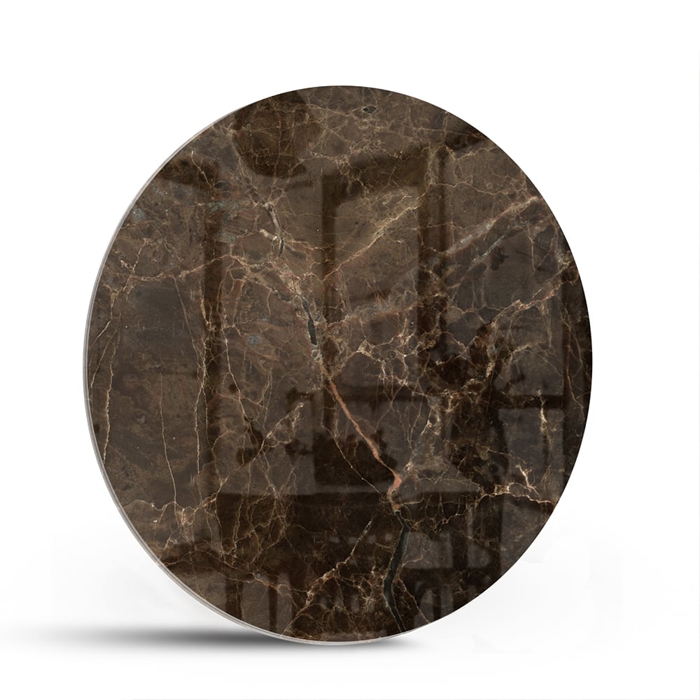 Glasbild mit Marmormotiv in braun – Glasbild aus Sicherheitsglas, Größe 140x70
