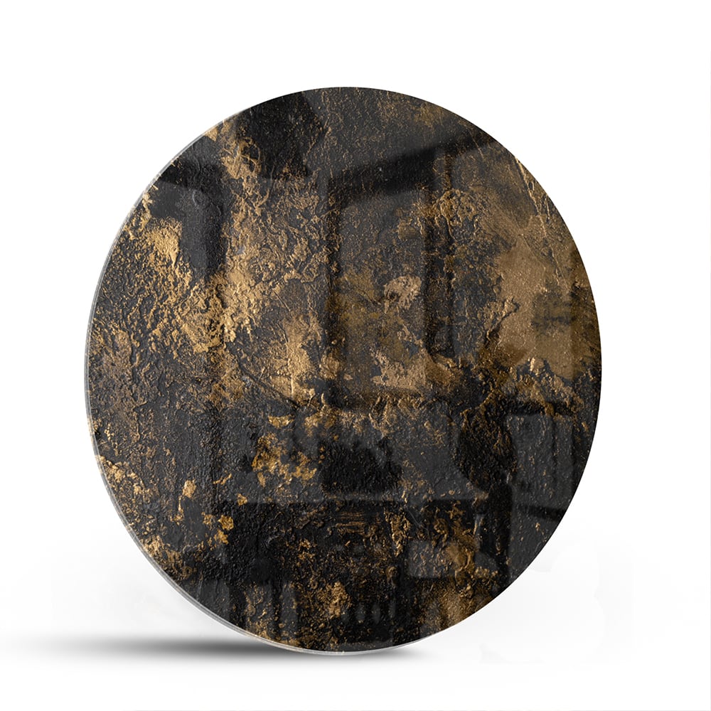 Modernes Glasbild mit goldenen Akzenten – Glasbild aus Sicherheitsglas, Größe 140x70