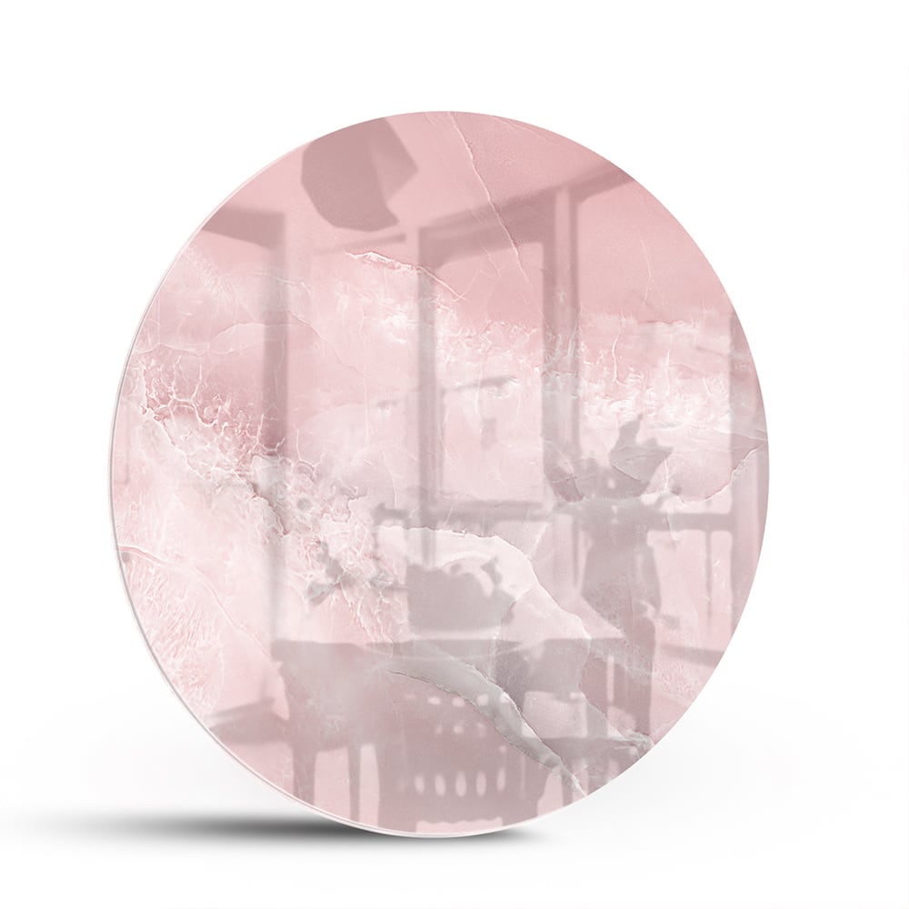 Elegantes Glasbild in sanften Rosatönen – Glasbild aus Sicherheitsglas, Größe 140x70