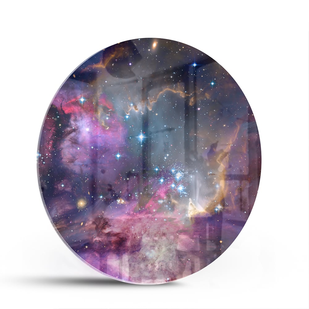 Zauberhaftes Glasbild mit dem Universum – Glasbild aus Sicherheitsglas, Größe 140x70