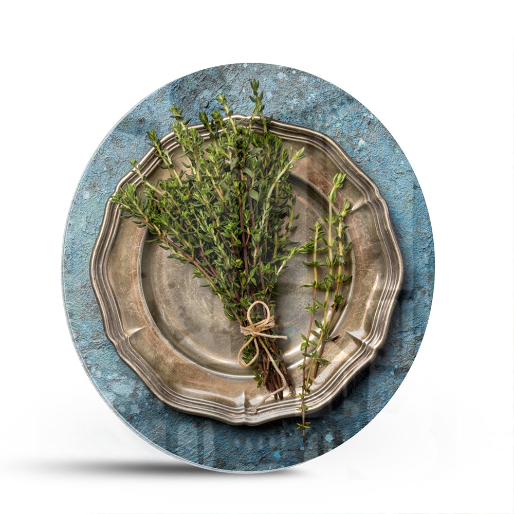 Glasbild mit Grünpflanze in einer antiken Schale – Glasbild aus Sicherheitsglas, Größe 140x70