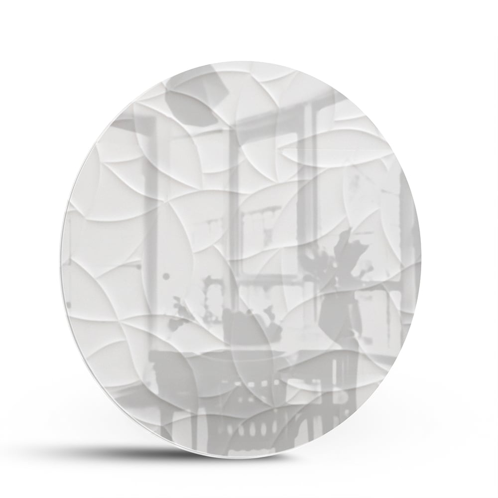 Elegantes Glasbild mit weißer Textur – Glasbild aus Sicherheitsglas, Größe 140x70