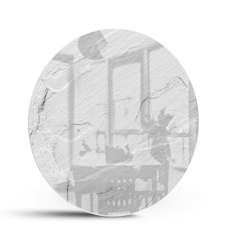 Minimalistisches Glasbild in Grautönen – Glasbild aus Sicherheitsglas, Größe 140x70