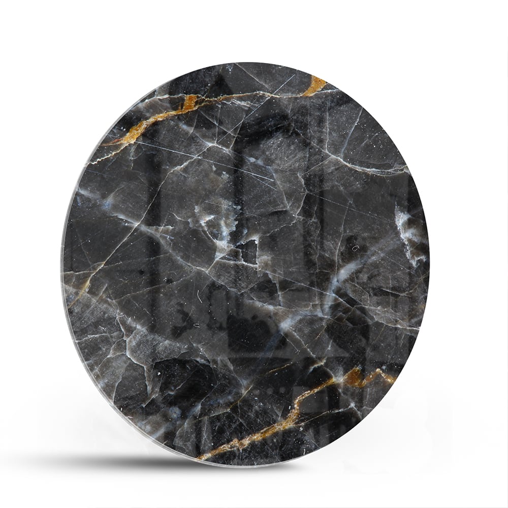 Elegantes Glasbild mit Marmormuster – Glasbild aus Sicherheitsglas, Größe 140x70