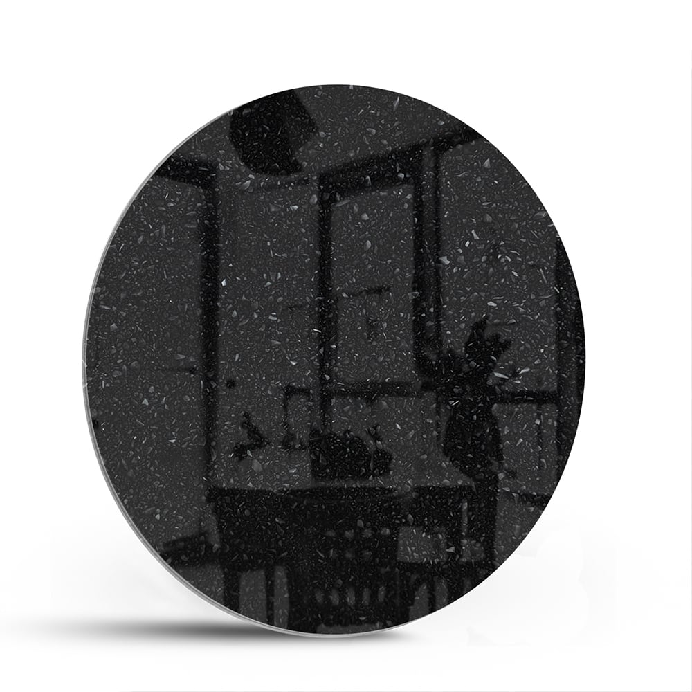 Elegantes glänzendes schwarzes Glasbild – Glasbild aus Sicherheitsglas, Größe 140x70