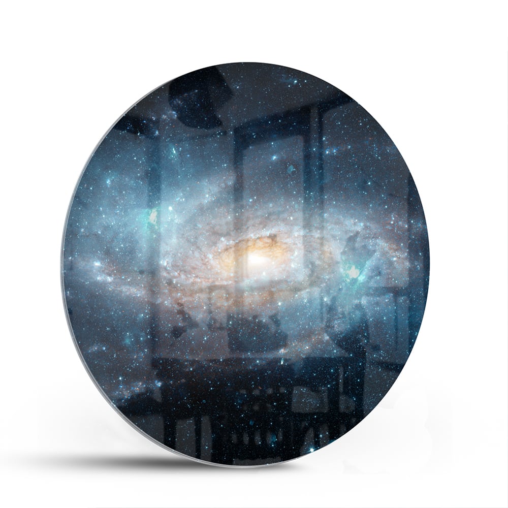 Mystisches Glasbild mit einer Galaxie – Glasbild aus Sicherheitsglas, Größe 140x70