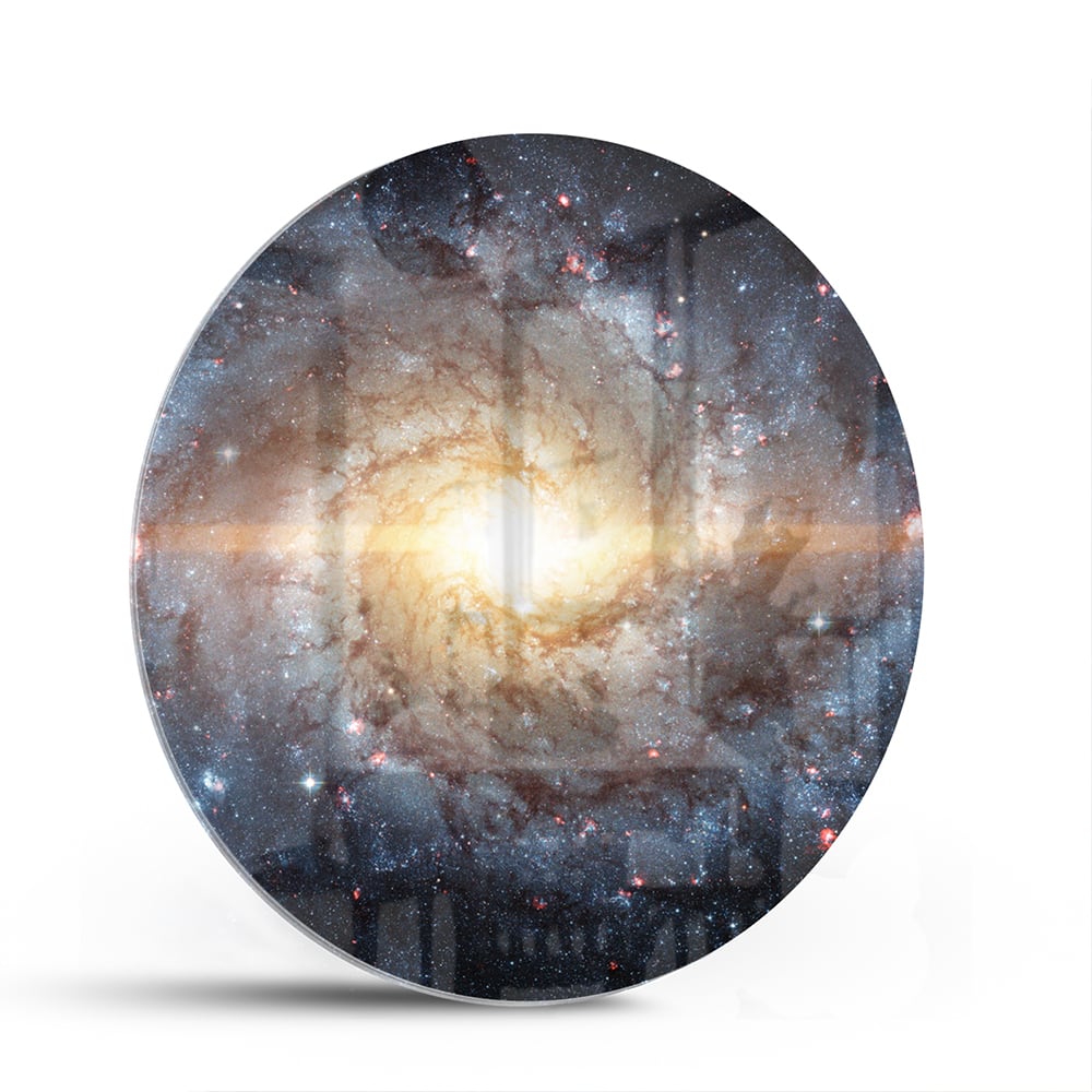 Glasbild mit einer zauberhaften Galaxie – Glasbild aus Sicherheitsglas, Größe 140x70