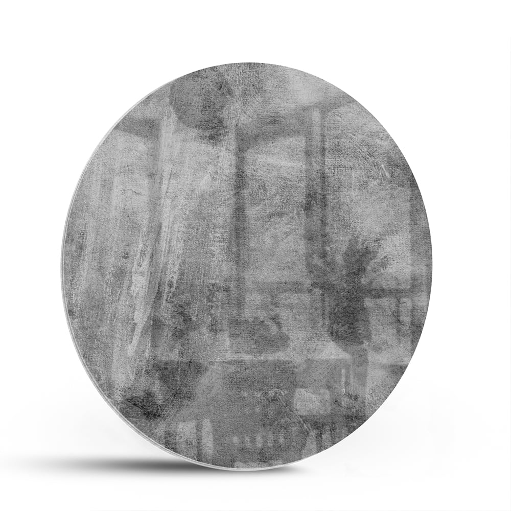 Abstraktes Glasbild in Grautönen – Glasbild aus Sicherheitsglas, Größe 140x70