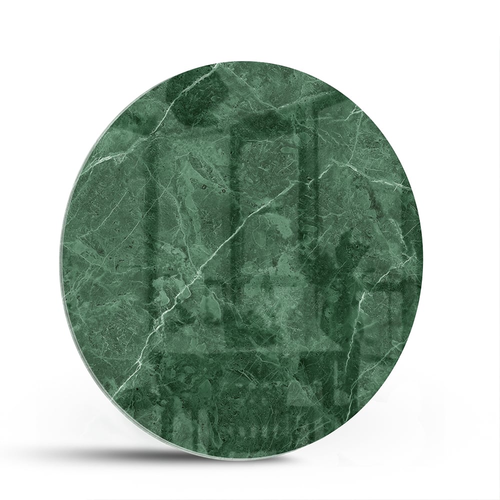Grünes Glasbild mit Marmoroptik – Glasbild aus Sicherheitsglas, Größe 140x70