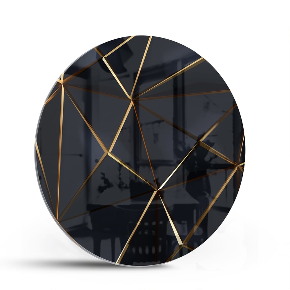 Modernes Glasbild mit goldenen Akzenten als moderne Glas-Wanddekoration aus 4 mm Sicherheitsglas