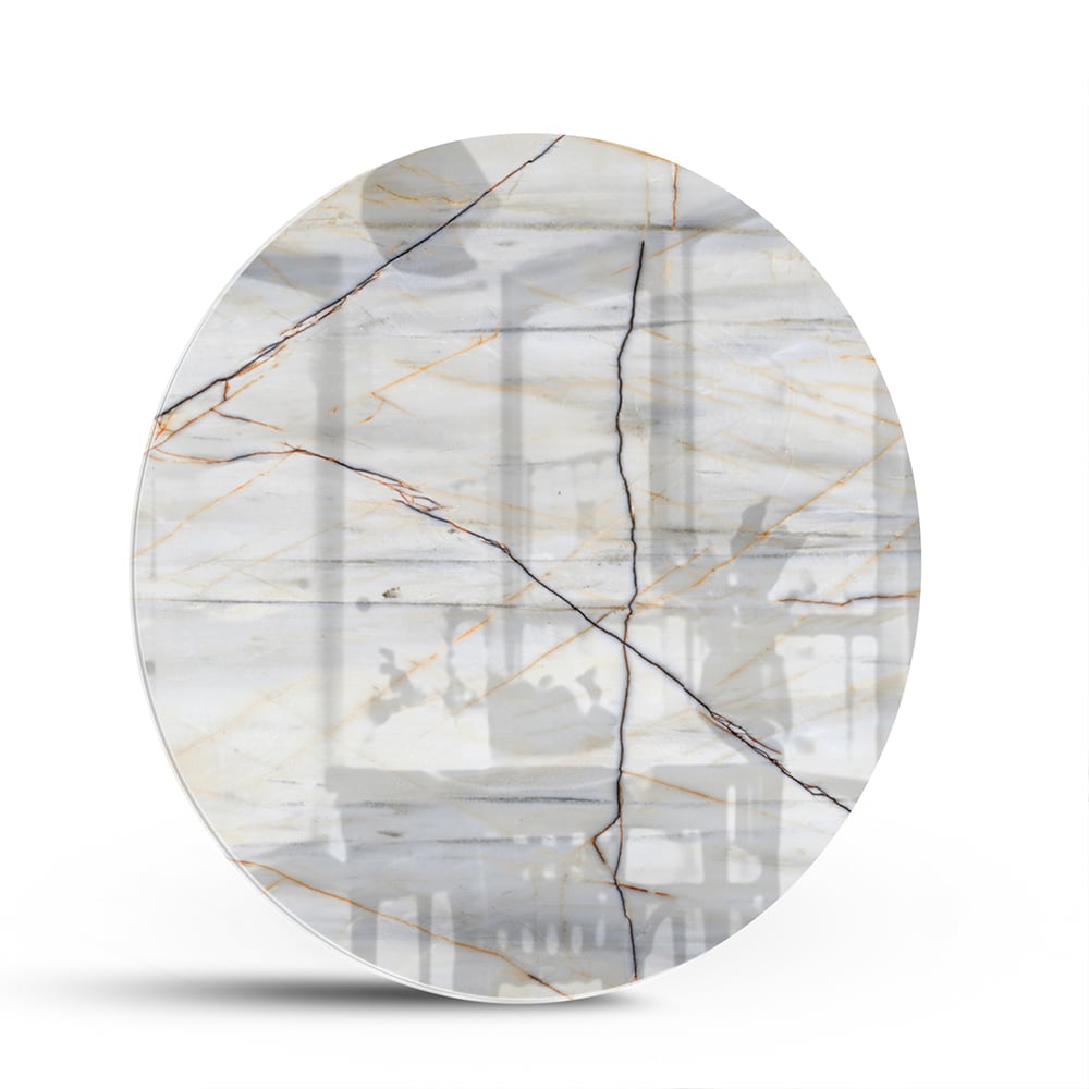 Elegantes Glasbild mit Marmoroptik – Glasbild aus Sicherheitsglas, Größe 140x70