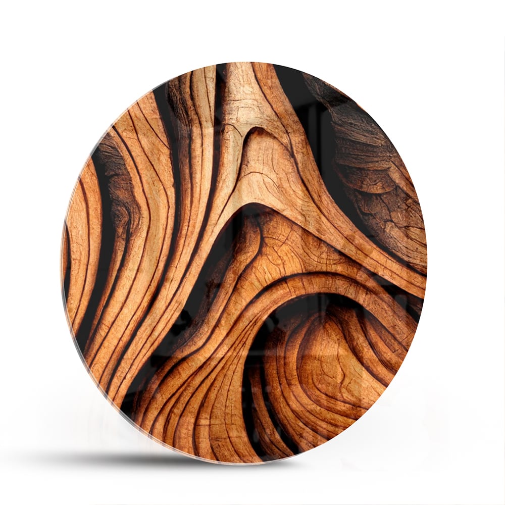 Elegantes Glasbild mit Holzstruktur – Glasbild aus Sicherheitsglas, Größe 140x70