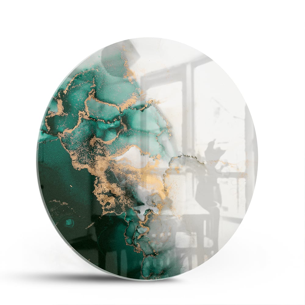 Elegantes Glasbild in grünen Farbtönen – Glasbild aus Sicherheitsglas, Größe 140x70