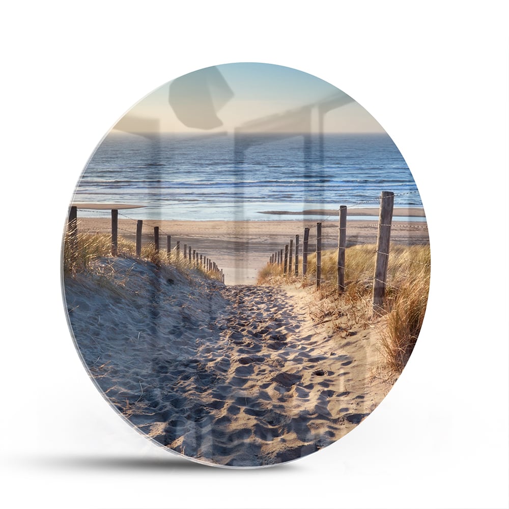 Glasbild – Sandweg zum Strand – Glasbild aus Sicherheitsglas, Größe 140x70