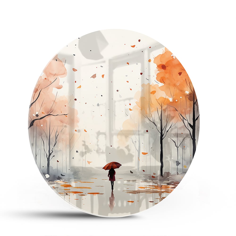 Zauberhaftes Glasbild mit Herbstlandschaft – Glasbild aus Sicherheitsglas, Größe 140x70