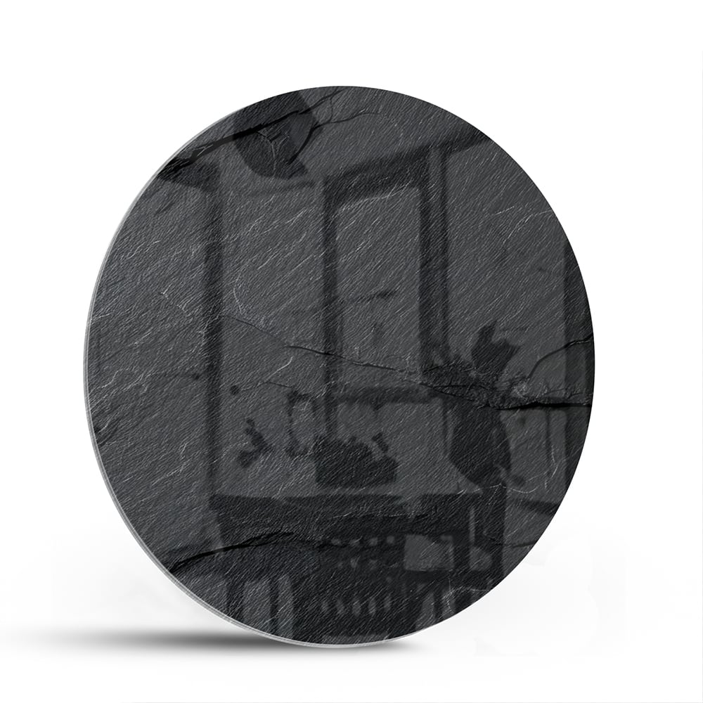 Modernes Glasbild mit abstraktem Schwarz-Weiß-Muster – Glasbild aus Sicherheitsglas, Größe 140x70