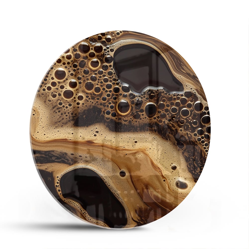 Abstraktes Glasbild in erdigen Farbtönen – Glasbild aus Sicherheitsglas, Größe 140x70